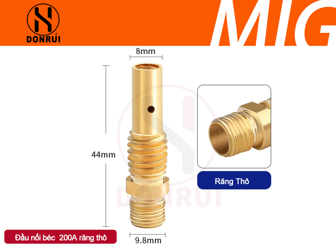 Nối Béc hàn Mig 200A R.Tho Đồng Thau