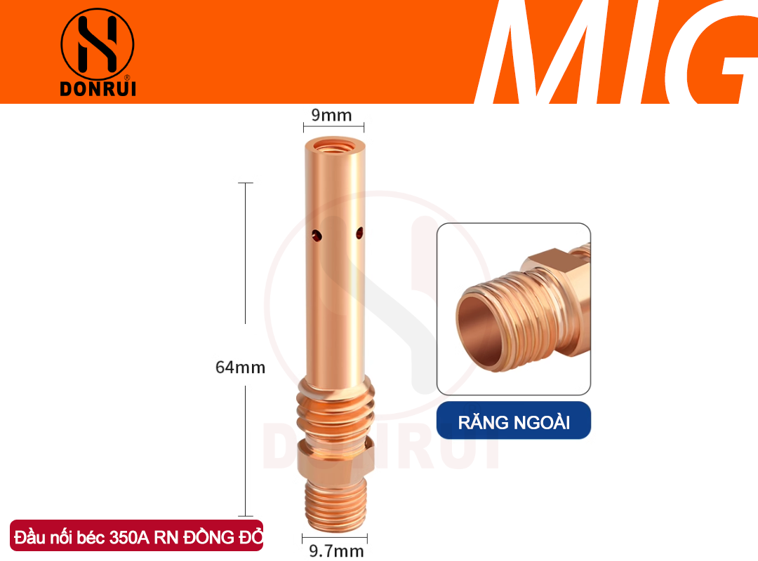 Nối Béc hàn Mig 350A R.N Đồng Đỏ