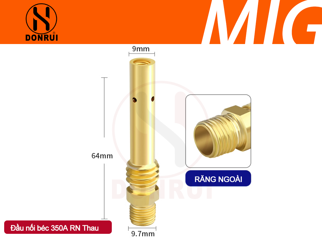 Đầu nối bép 350A Răng ngoài