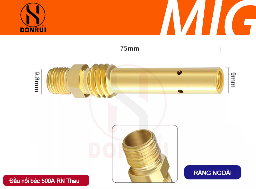 Đầu nối bép 500A Răng trong